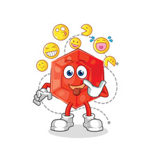 ruby laugh and mock character. cartoon mascot vector