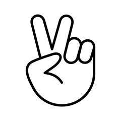 Hand showing victory sign icon. Peace sign. Hand Gesture V victory.