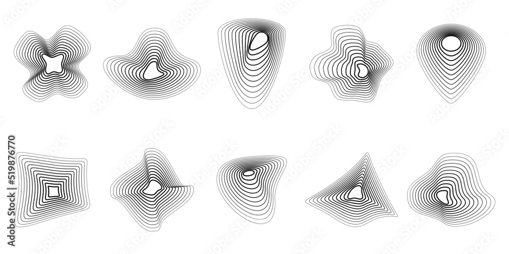 Wall mural abstract design elements. set of linear elements for you design. vector illustration. abstract geome