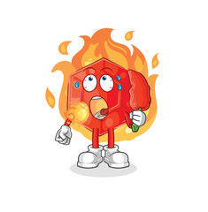 ruby eat hot chilie mascot. cartoon vector