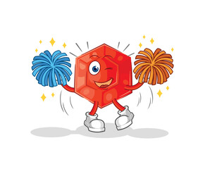 ruby cheerleader cartoon. cartoon mascot vector