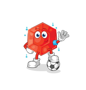 red gem soccer player waving hello clip art preview