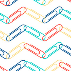 Seamless Pattern, Paper Clips, Back to School Background