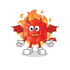 ruby demon with wings character. cartoon mascot vector
