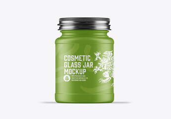 Glass Cosmetic Jar Mockup