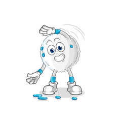 white blood stretching character. cartoon mascot vector
