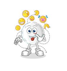 white blood laugh and mock character. cartoon mascot vector