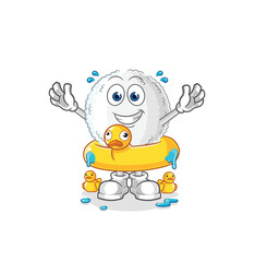 white blood with duck buoy cartoon. cartoon mascot vector
