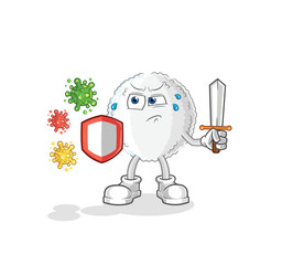 Fototapeta premium white blood against viruses cartoon. cartoon mascot vector