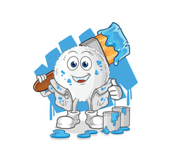 white blood painter illustration. character vector