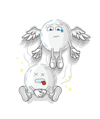 white blood spirit leaves the body mascot. cartoon vector