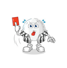 white blood referee with red card illustration. character vector