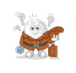 white blood detective vector. cartoon character