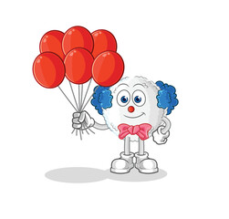 white blood clown with balloons vector. cartoon character