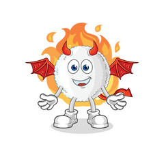 white blood demon with wings character. cartoon mascot vector