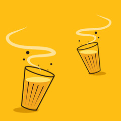 Indian hot drink vector. Indian chai icon. Chai is Indian drink. 