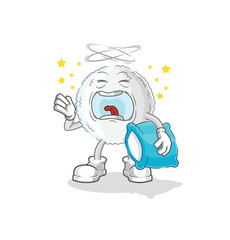 white blood yawn character. cartoon mascot vector