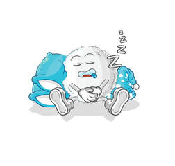 white blood sleeping character. cartoon mascot vector