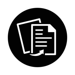 Copied, sheet icon. Black vector sketch.