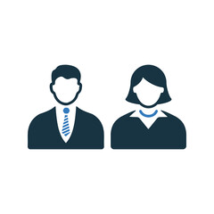 Man, woman icon. Editable vector graphics.