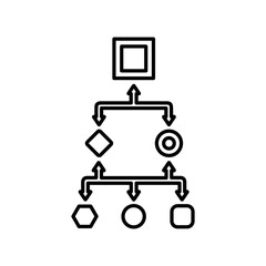 Flowchart, workflow, analytics line icon. Outline vector.