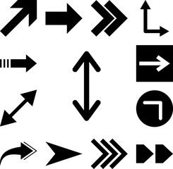 arrow, up, down, navigation icon in a collection with other items