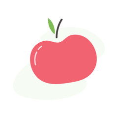 Red apple icon. Vector isolated illustration. minimalistic flat style.