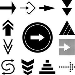 arrow, right, navigation, sign icon in a collection with other items