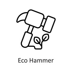 Eco Hammer vector Outline Icon Design illustration on White background. EPS 10 File 