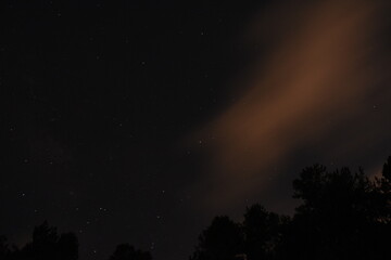 Fototapeta na wymiar night photography of sky with stars and cloud