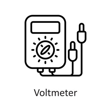 Voltmeter vector Outline Icon Design illustration on White background. EPS 10 File 
