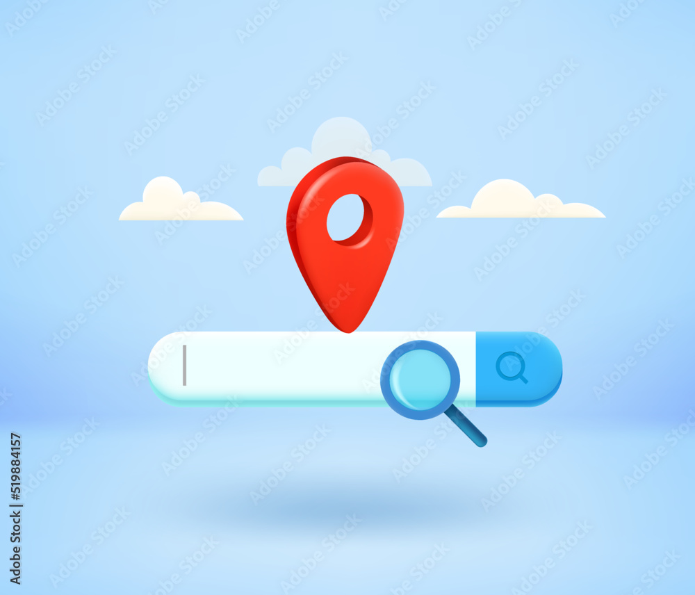 Aufkleber Searching the way in internet. 3d vector illustration