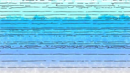 Digital painterly and colorful render of watercolor paint and ink in abstract geometric patterns on paper