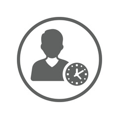 Punctual, schedule icon. Gray vector design.