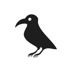 Fototapeta premium Halloween 2022 - October 31. A traditional holiday, the eve of All Saints Day, All Hallows Eve. Trick or treat. Vector illustration in hand-drawn doodle style. A black crow.