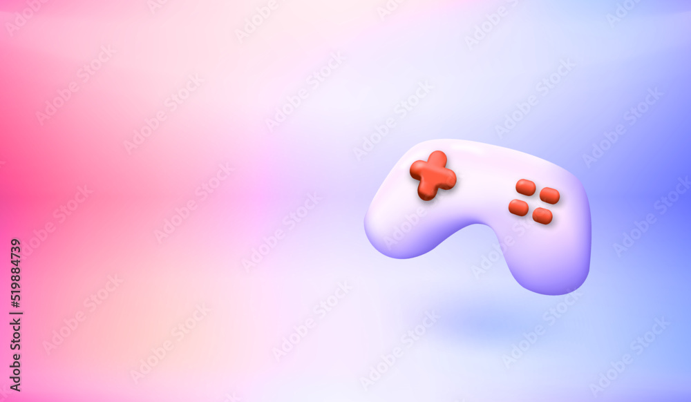 Poster Modern video game joystick. 3d vector banner with copy space