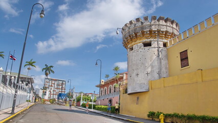 Tower on the old military barracks converted into the National Museum of Costa Rica, in downtown...