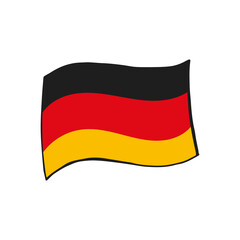Oktoberfest 2022 - Beer Festival. Hand-drawn Doodle German flag on a white background. German Traditional holiday.