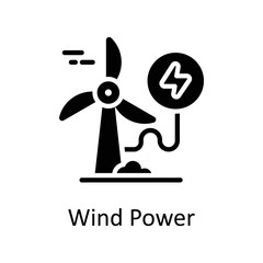 Wind Power vector Solid Icon Design illustration on White background. EPS 10 File 