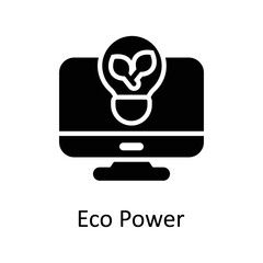 Eco Power vector Solid Icon Design illustration on White background. EPS 10 File 