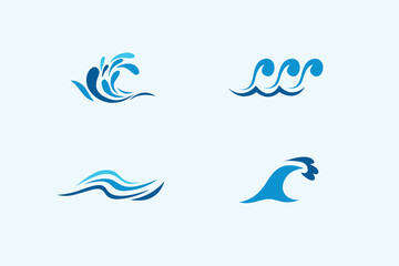 Wave water sea design logo. Simple element. Vector illustration