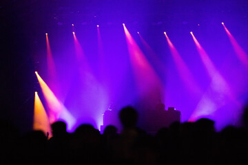 Fototapeta na wymiar stage lights at live concert music festival