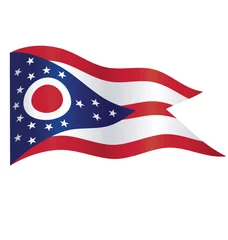 Fotobehang accurate correct ohio oh state flag flying waving © Marty's Art