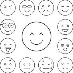 Happy, emotions icon in a collection with other items