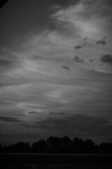 black and white flowing clouds