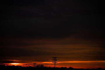 sunset over the city