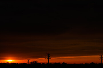 sunset over the city