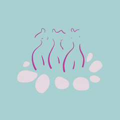 line art three graces drawing icon