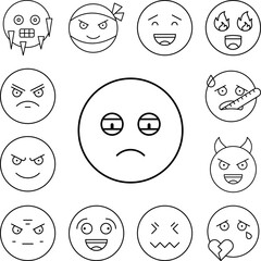 Tired, emotions icon in a collection with other items