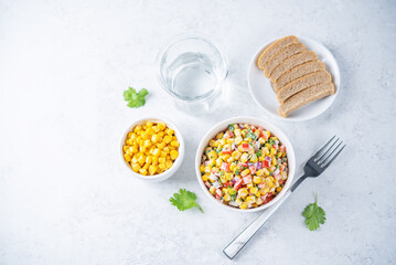 Mexican street corn salad in a bowl